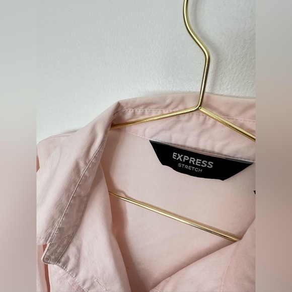 Light pink Express button up top with lace up back detailing - Picture 3 of 4